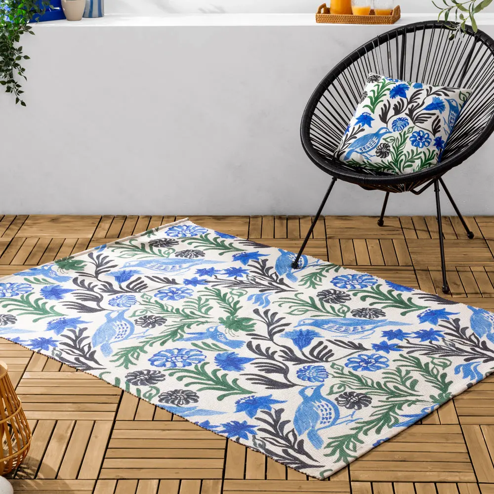 Alentejo Blue Indoor/Outdoor Washable Rug Ocean 1