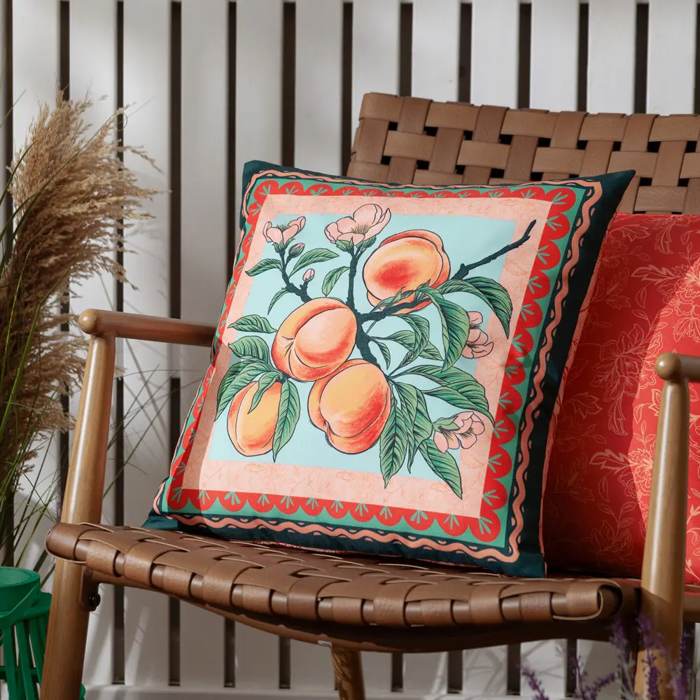 Anemone Peaches Printed Outdoor Cushion Multicolour 1