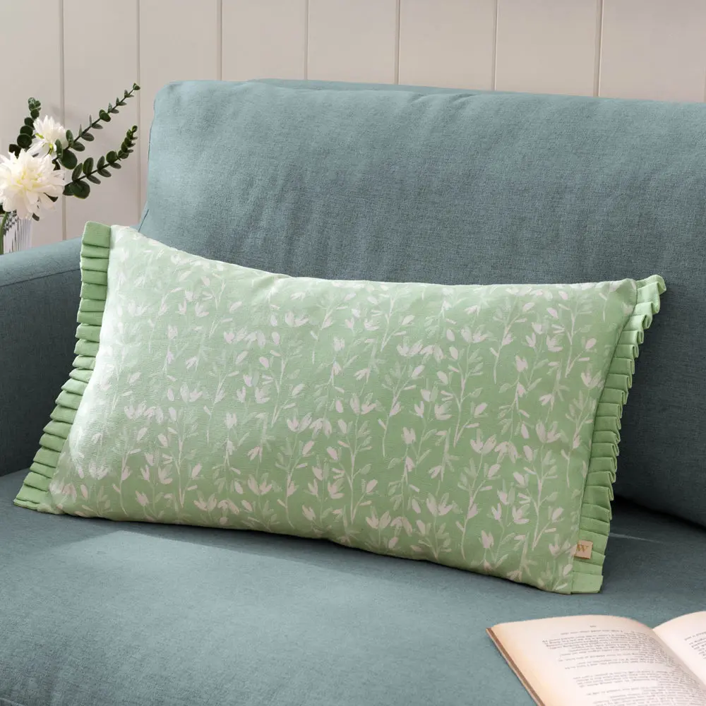 Belle Cotton Cushion Sage 1