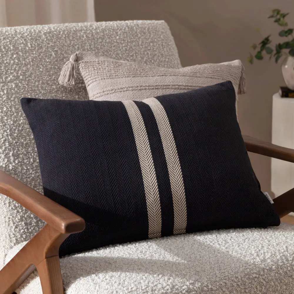 Benton Cotton Cushion Black 1