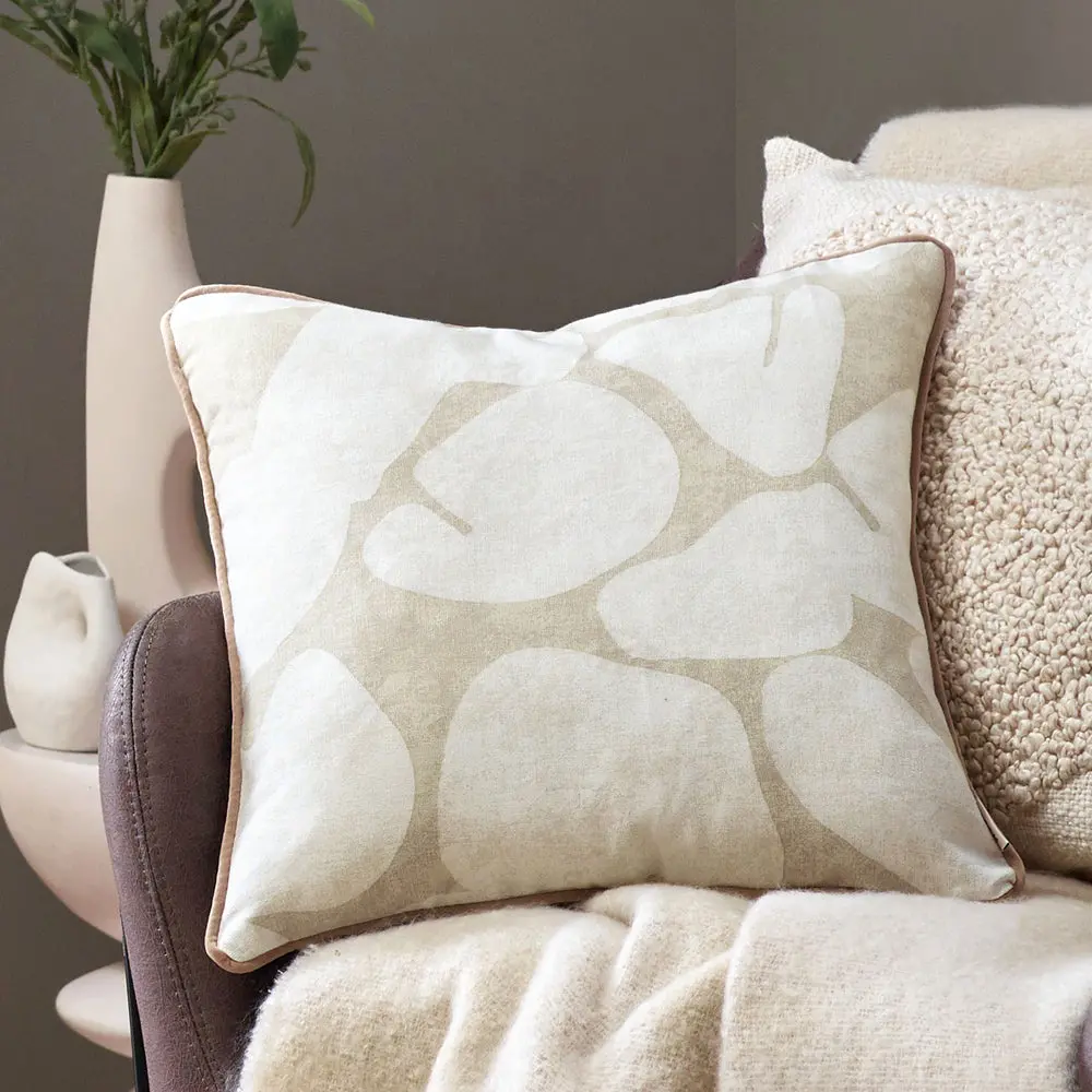 Brinn Abstract Piped Cushion Natural 1