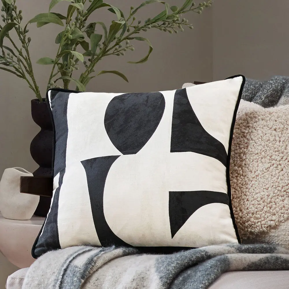 Carro Abstract Piped Cushion Dusk 1