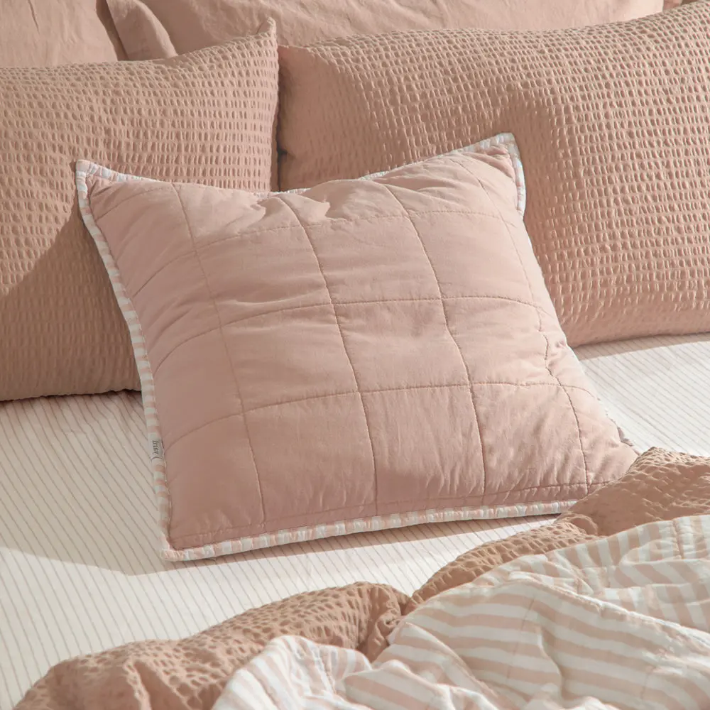 Hebden 100% Cotton Cushion Blush/Cotta 1