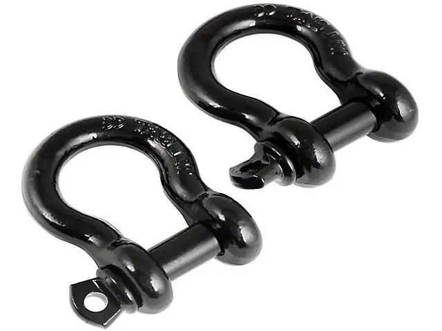 Rugged Ridge 11235-04 Black Universal 3/4" Fit Pair Shackles, 9500 Lbs 1