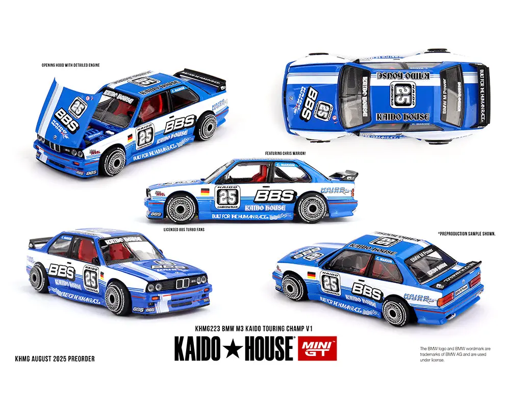 (Preorder) Kaido House X Mini Gt Bmw M3 Kaido Touring Champ V1 – Blue/White 1