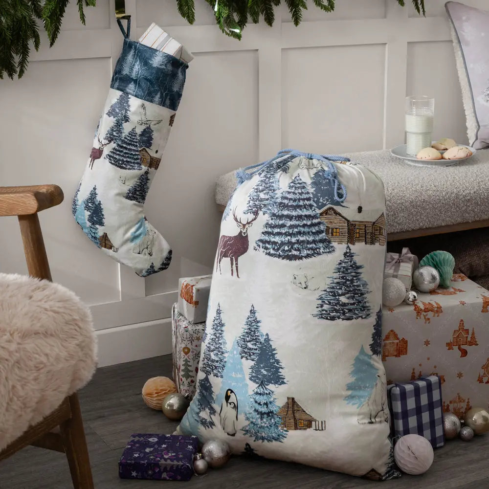 Arcticus Printed Velvet Xmas Stocking + Sack Multicolour 1