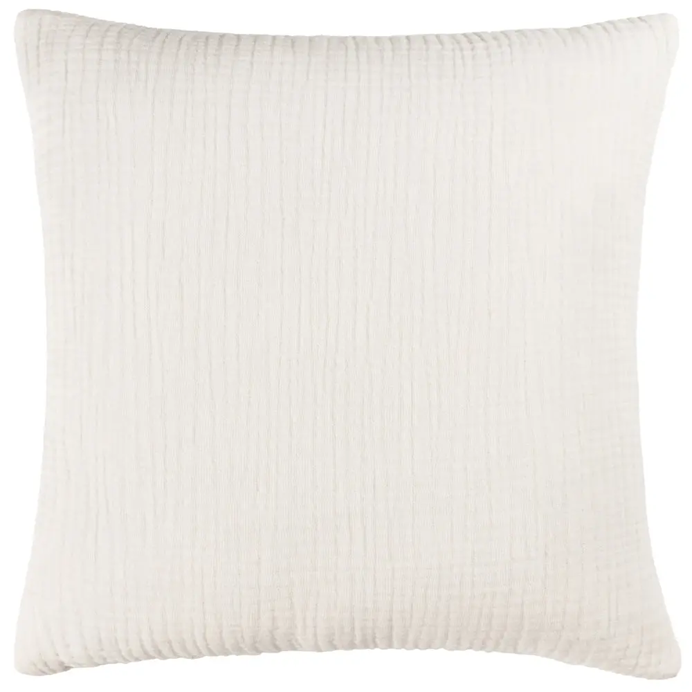 Lark Muslin Crinkle Cotton Cushion White 1