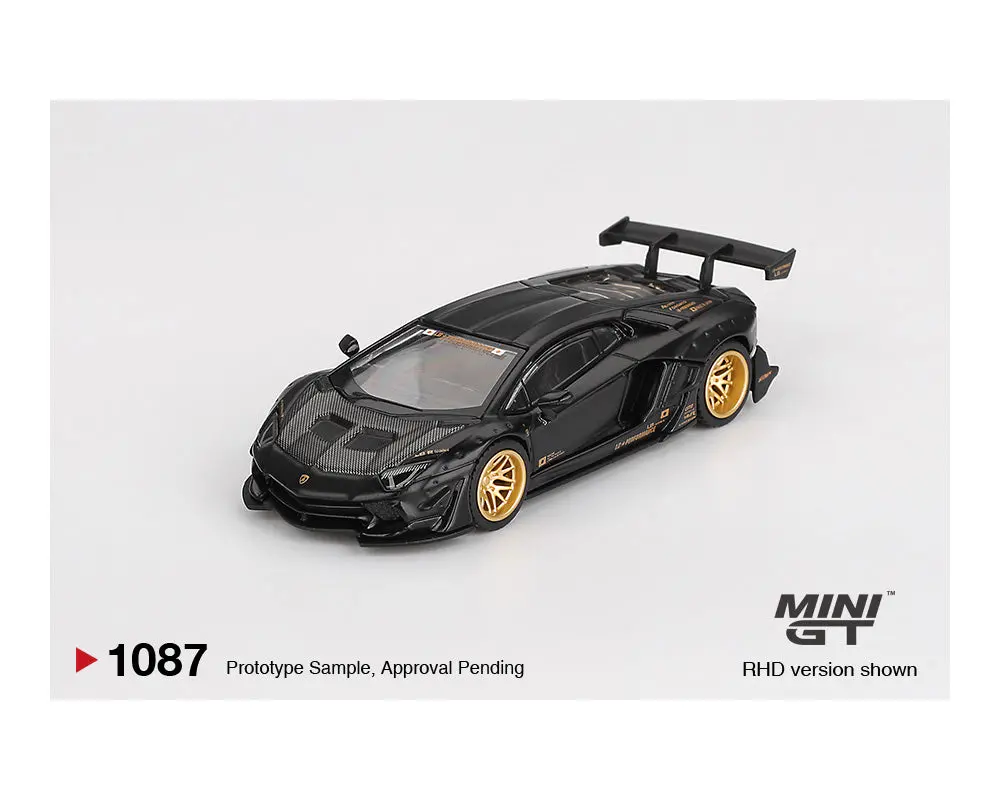 (Preorder) Mini Gt 1:64 Lb-Works Lamborghini Aventador Limited Edition – Matte Black 1