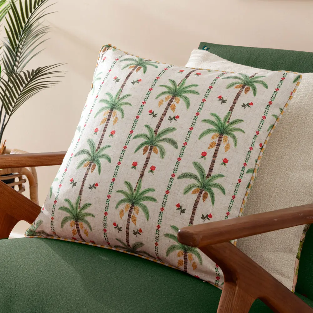 Okara Palm Printed Cushion Multicolour 1