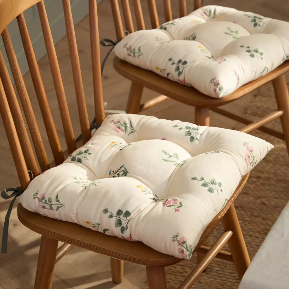 Olivia 2 Pack Slub Cotton Seat Pads Green 1