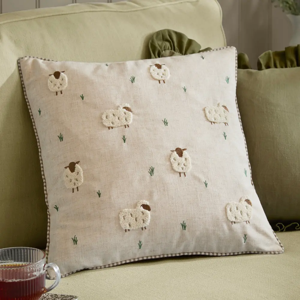Ramble Sheep Tufted Cushion Natural 1