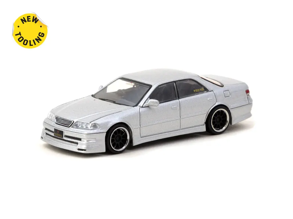 Tarmac Works 1/64 Vertex Toyota Mark Ii Jzx100 Silver Metallic - Hk Toy Car Salon Special Edition - Global64 1