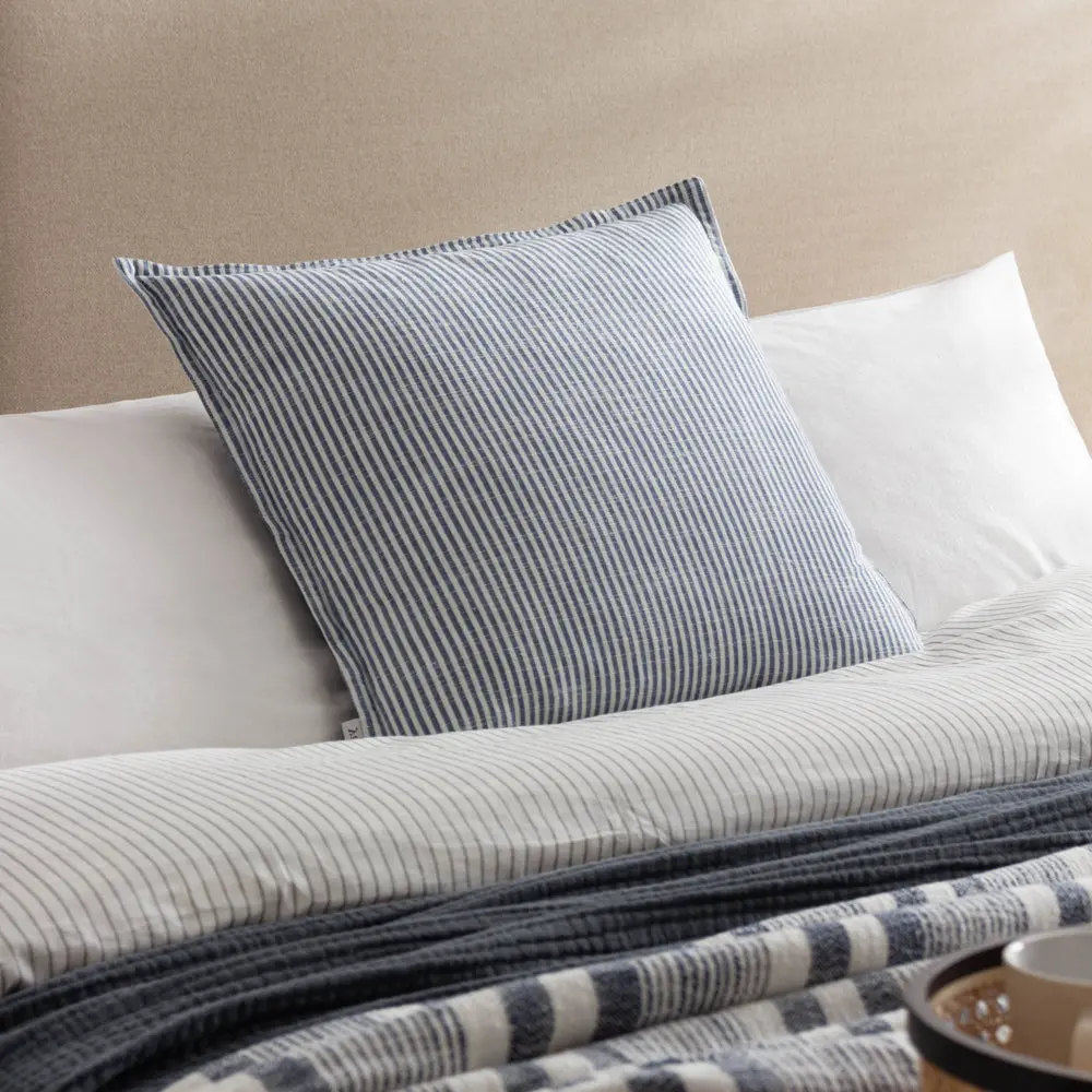 Truro Striped 100% Cotton Cushion Skyline 1