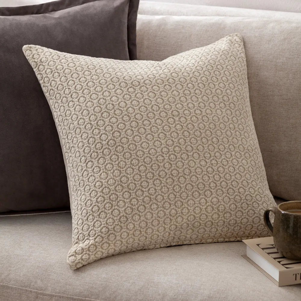Tryfan Textured Cotton Cushion Natural 1