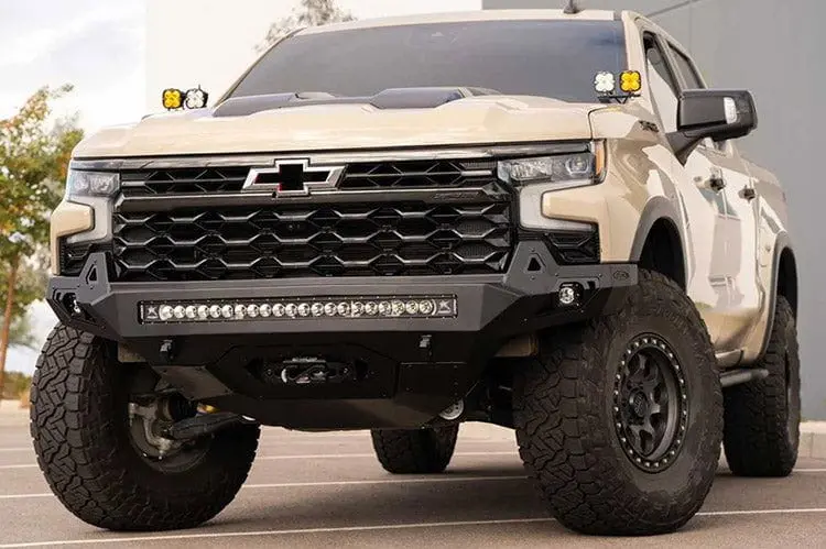 Add F120083030103 Chevy Silverado 1500 2022-2026 Zr2 Stealth Fighter Front Bumper Winch Ready 1