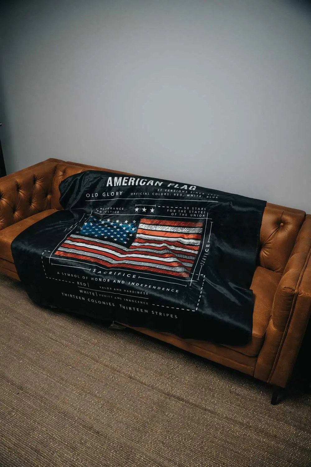 American Flag Schematic Sherpa Blanket 1