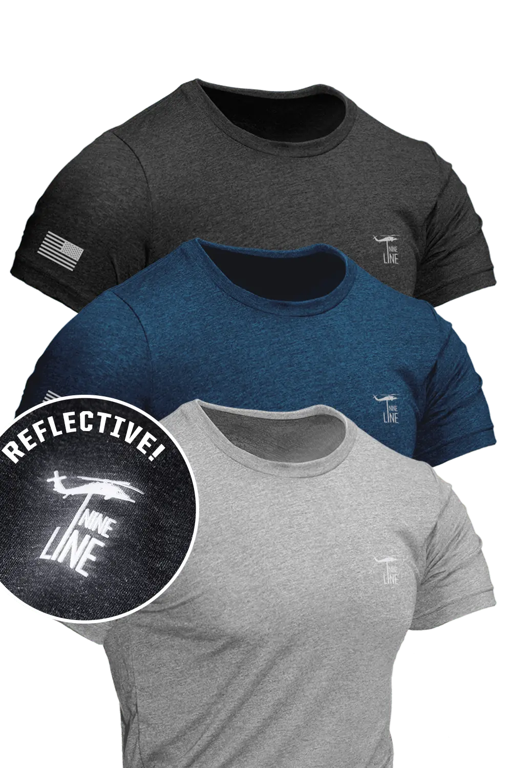 Reflective Dropline Logo - T-Shirt 3-Pack 1