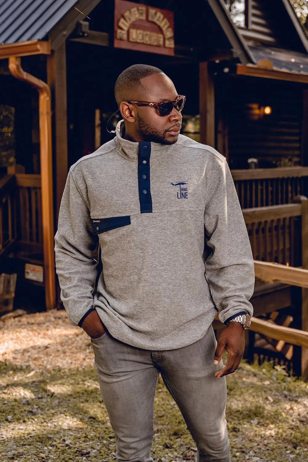 Men's Fleece Pullover with 4-Button Front